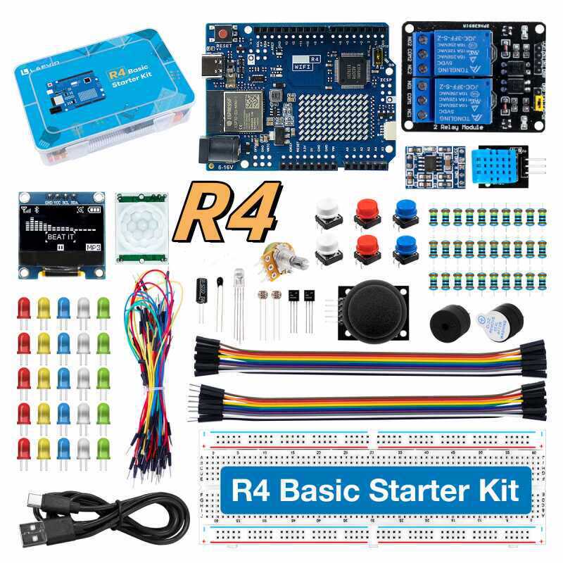 Science Kit - UNO R4 WiFi対応開発スターターキット。センサーと電子部品が付属し、プログラミング学習やDIYプロジェクトに最適。