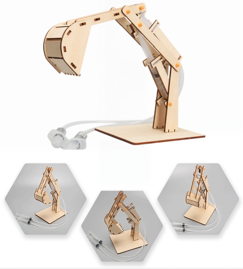 Science Project Kit - DIY油圧ショベル模型、子供向け科学技術おもちゃ、教育用科学実験キット、物理学、学校でのSTEMプロジェクト