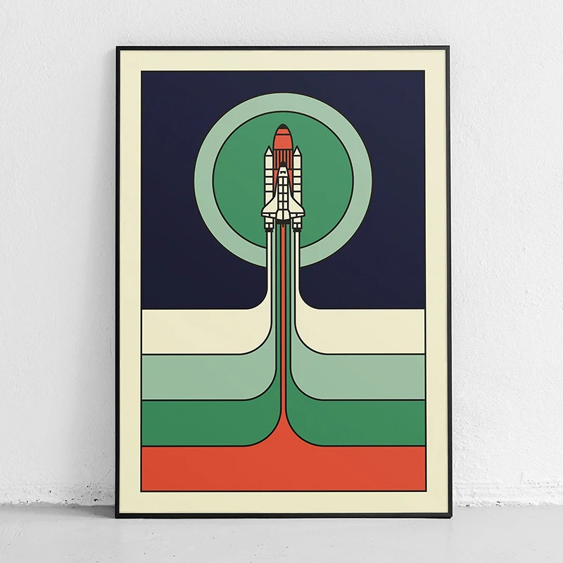 レトロ抽象スペースシャトルスプートニクミニマリストポスターや - Star Map Poster のレビューと価格